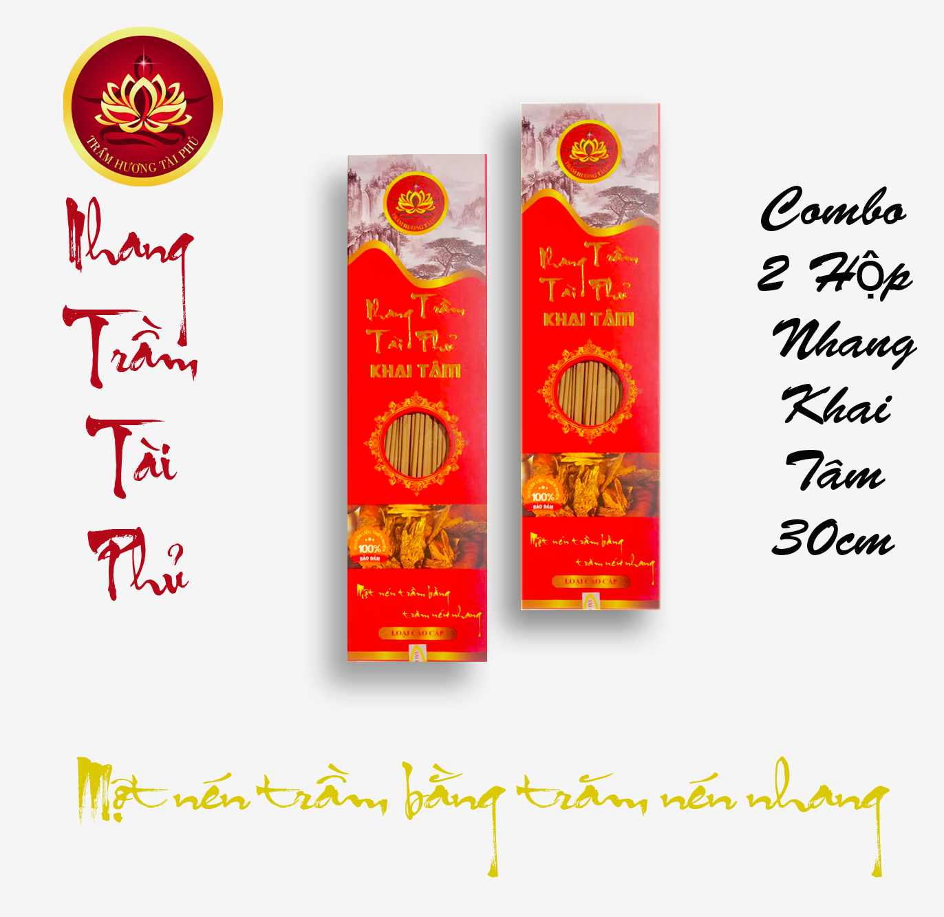Combo 2 Hộp Nhang Khai Tâm 30 Cm
