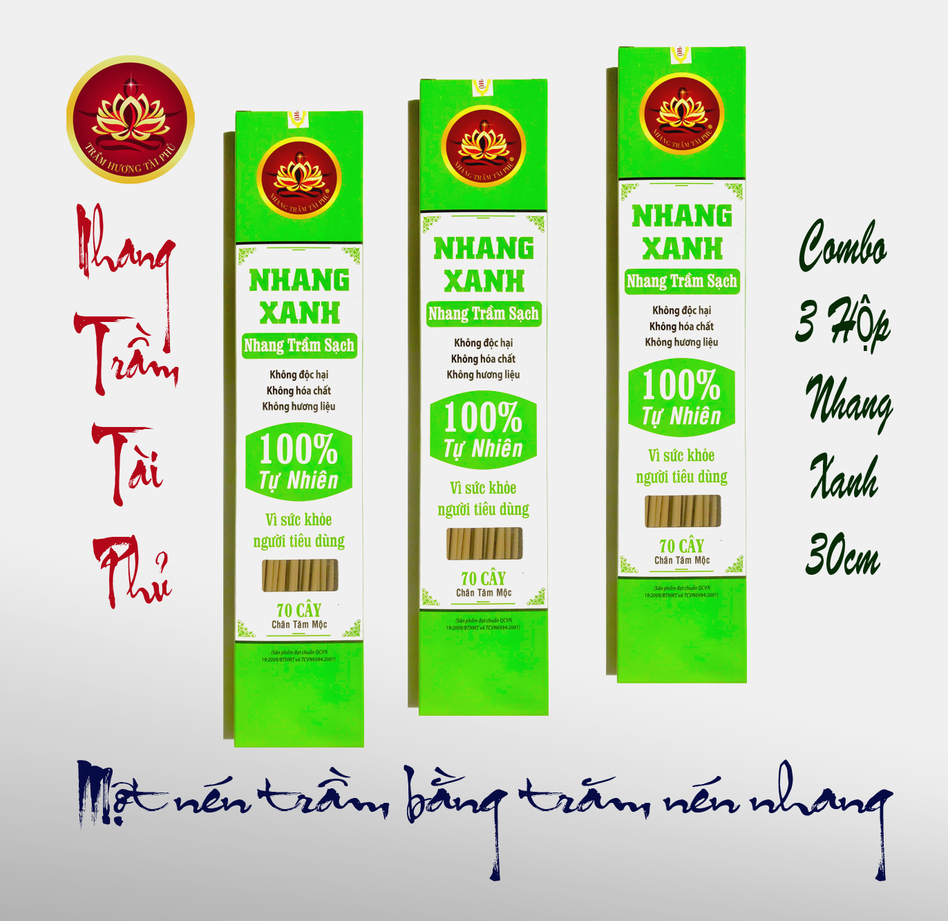 Combo 3 Hộp Nhang Xanh 30 Cm